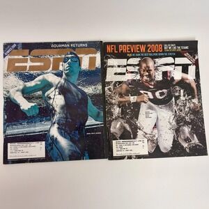ESPN‎ Magazine Lot 2 August 2008 Olympics Aquaman NFL Preview Sports Football